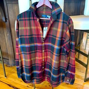Ralph Lauren Polo -Relaxed Fit Plaid Cotton Blend Shirt size 6